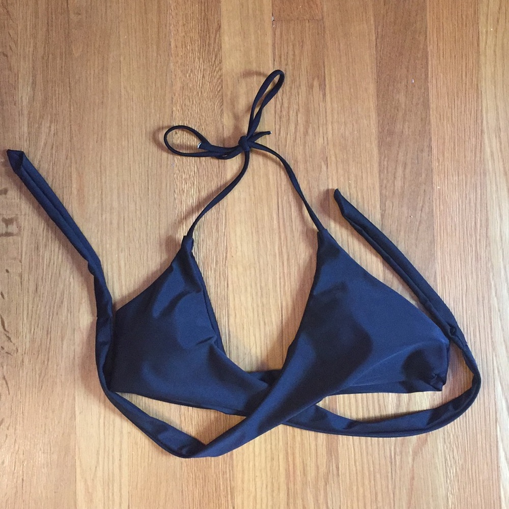 SHEIN large black bikini top